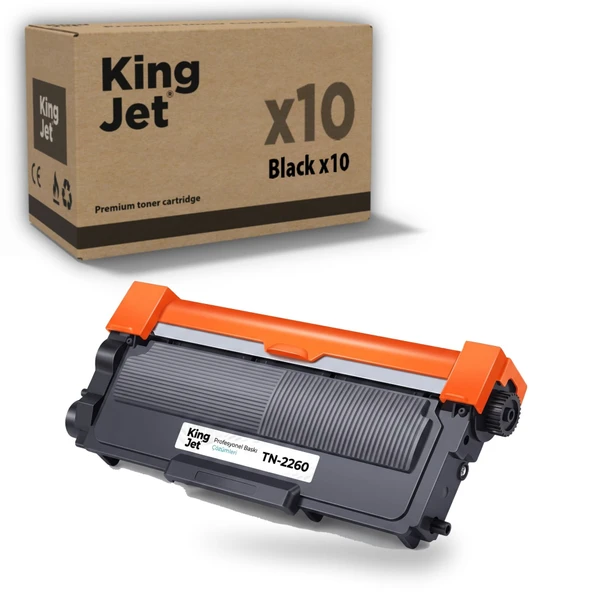 KingJET Brother Uyumlu TN-2260 Yüksek Kapasiteli (10'lu Paket) Muadil Toner | MFC-7860DW ürün görseli 1