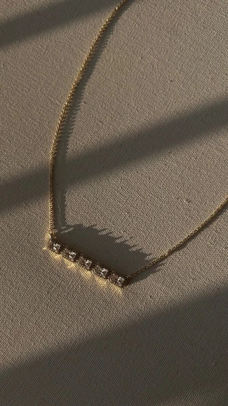 14 K kararmaz baget kolye - Resim 8