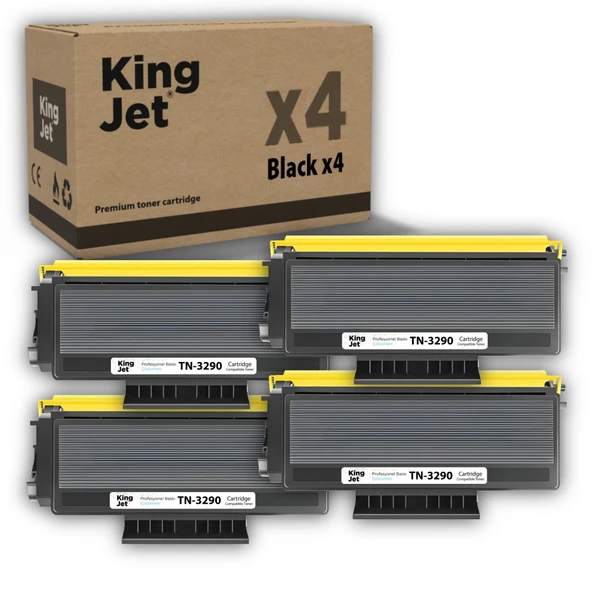 KingJET Brother Uyumlu TN-3290 Yüksek Kapasiteli (4'lü Paket) Muadil Toner | HL-5350DN ürün görseli 1