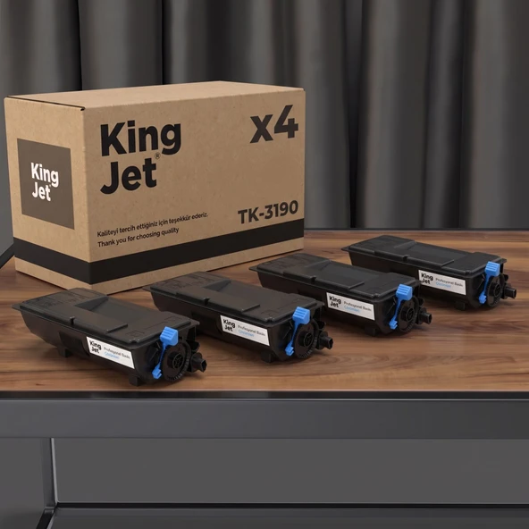KingJET Kyocera Uyumlu TK-3190 Standart Kapasiteli (4'lü Paket) Çipli Muadil Toner ürün görseli 1