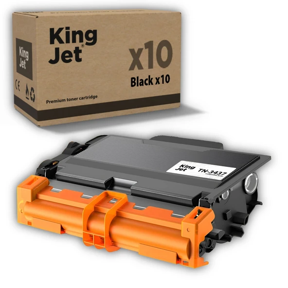 KingJET Brother Uyumlu TN-3437 Standart Kapasiteli (10'lu Paket) Muadil Toner | MFC-L5850DW ürün görseli 1