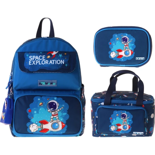 Kids Space(Lacivert Renk) Erkek Çocuk Üçlü Ilkokul Okul Çantası Seti/takımı - SETKK-L5364D ürün görseli 1
