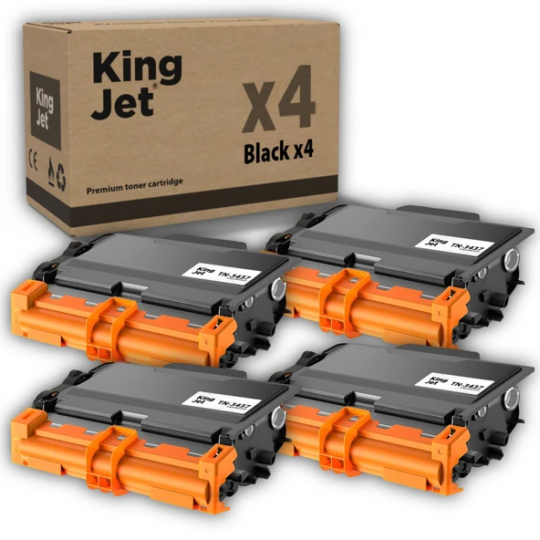 KingJET Brother Uyumlu TN-3437 Standart Kapasiteli (4'lü Paket) Muadil Toner | MFC-L6900D ürün görseli 1