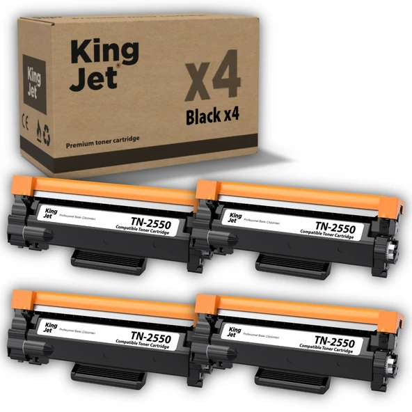 KingJET Brother Uyumlu TN-2550 Standart Kapasiteli (4'lü Paket) Muadil Toner | MFC-L2806DW ürün görseli 1