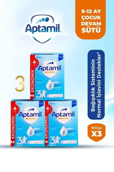 Aptamil Pronutra 3 Devam Sütü 900gr X3 / 9-12 Ay ürün görseli 1