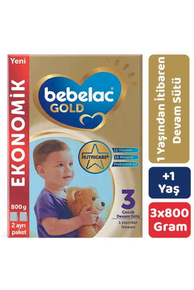 Bebelac Gold 3 Çocuk Devam Sütü 800 gr 3'lü Paket ürün görseli 1
