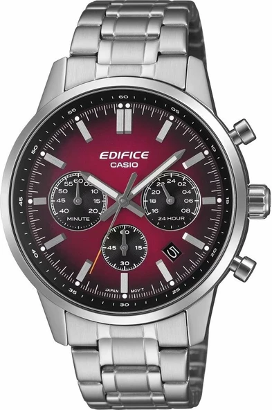 Casio EFR-575D-4ADF Edifice Quartz Çelik Gri Bordo Kadran 10 ATM 41 mm Erkek Kol Saati ürün görseli 1