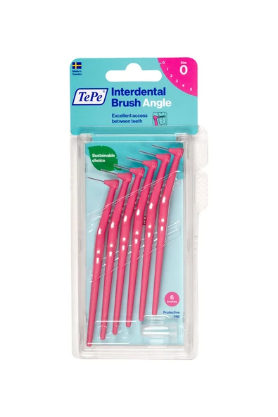 TePe Angel Uzun Saplı Arayüz Fırçası 6'lı Paket 0.4mm Pembe ürün görseli 1
