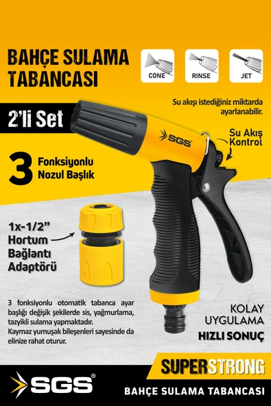 SGS SGS4255 Halı Oto Yıkama Bahçe Sulama Tabancası Seti 2 Li Set ürün görseli 1