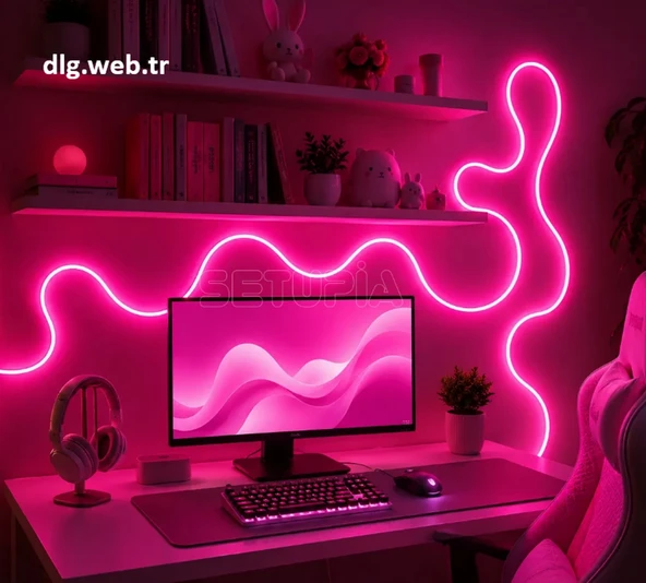 DLG RGB Gerçek Akıllı 5 Metre Neon LED Şerit Senkronlu Duvar Aydınlatması​​​​​​​ ürün görseli 1