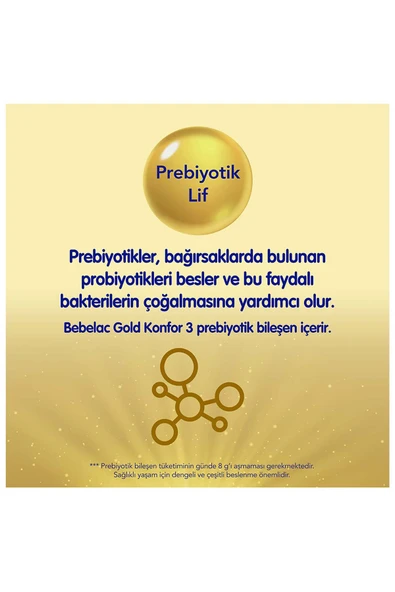 Bebelac Gold Konfor 3 Devam Sütü 1 Yaş+ 800 Gr - Resim 7