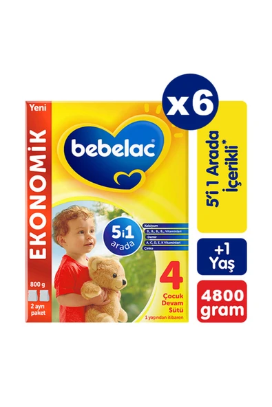 Bebelac 4 Çocuk Devam Sütü 800 gr X 6 Adet ürün görseli 1