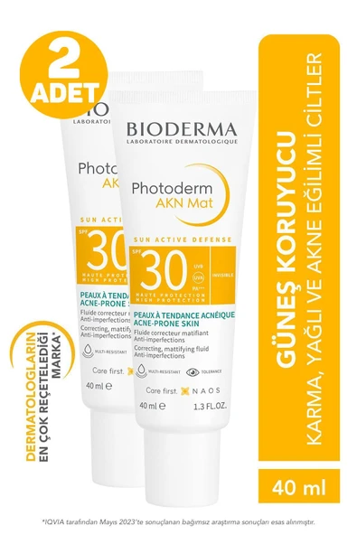 Bioderma Akn Mat Güneş Kremi 40 ml 2 Adet ürün görseli 1