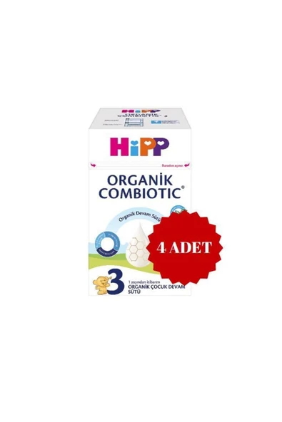 Hipp Organik Combiotic Bebek Sütü 3 Numara 800 gr 4 Adet ürün görseli 1