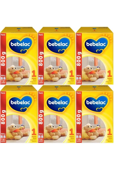 Bebelac 800GR Bebek Sütü No:1 (0-6 Ay) Doğumdan İtibaren (6 Lı Set) ürün görseli 1
