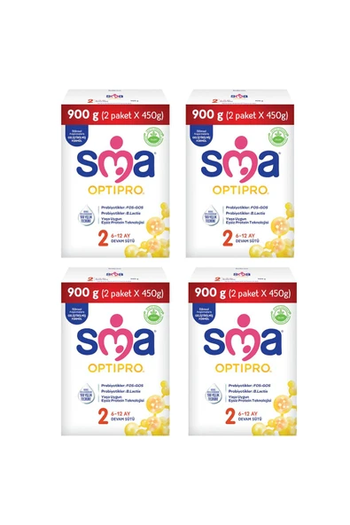 SMA Optipro 2 Probiyotik Devam Sütü 900 gr 4 Adet ürün görseli 1