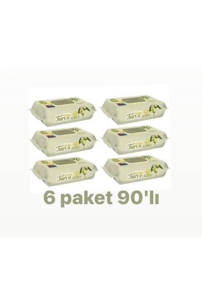 Baby Turco Zeytinyağlı Islak Mendil 6 X 90 ürün görseli 1