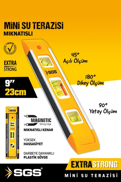 SGS 1709 Mini Mıknatıslı Su Terazisi 23cm ürün görseli 1