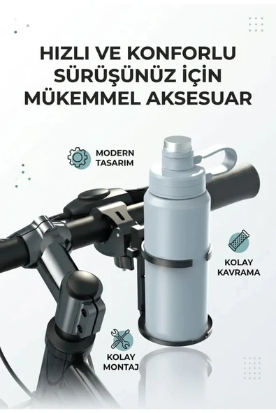 kruxon Ayarlanabilir Gidon Bağlantılı İçecek Tutucu | Motosiklet & Bisiklet Termos, Bardak, Matara Uyumlu ürün görseli 1