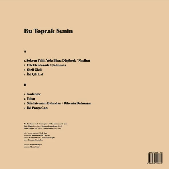 Ari Barokas - Bu Toprak Senin - Plak - Resim 2