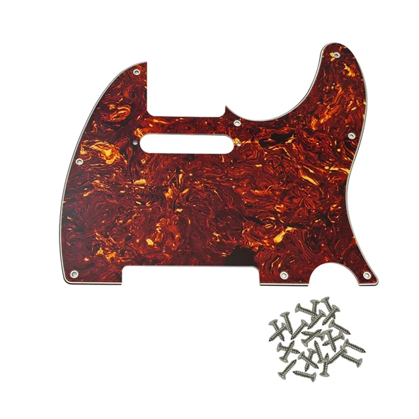 Telecaster Uyumlu Elektro Gitar Pickguard 8 Delikli Kırmızı Alev Desenli ürün görseli 1