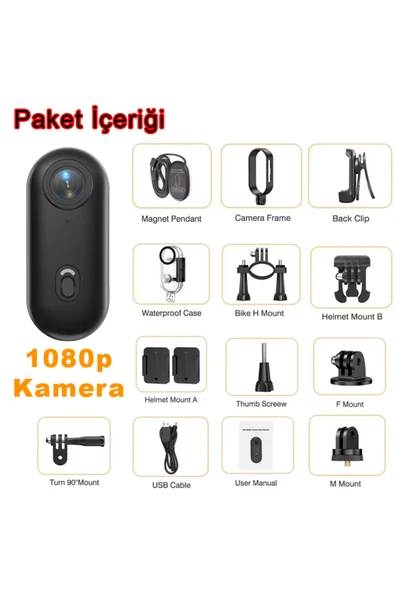 İMEXTECH Mini 1080P Wıfı Aksiyon Kamerası Vücut Kamerası Giyilebilir Video Kaydedici ürün görseli 1