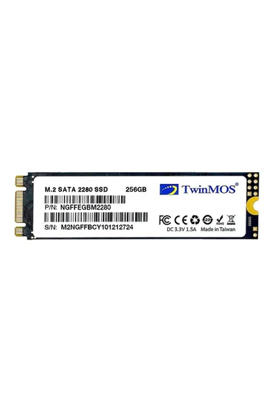 TwinMOS 256GB 580/550MB/s 4mm M.2 2280 SATA 3.0 SSD NGFFEGBM2280 3D-NAND ürün görseli 1