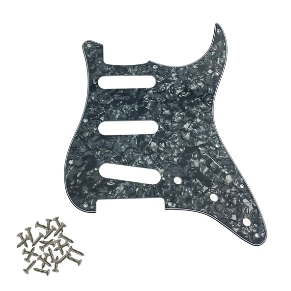 Stratocaster ST Kasa Elektro Gitar Pickguard 3 Katmanlı 11 Delikli Siyah İnci Desenli ürün görseli 1