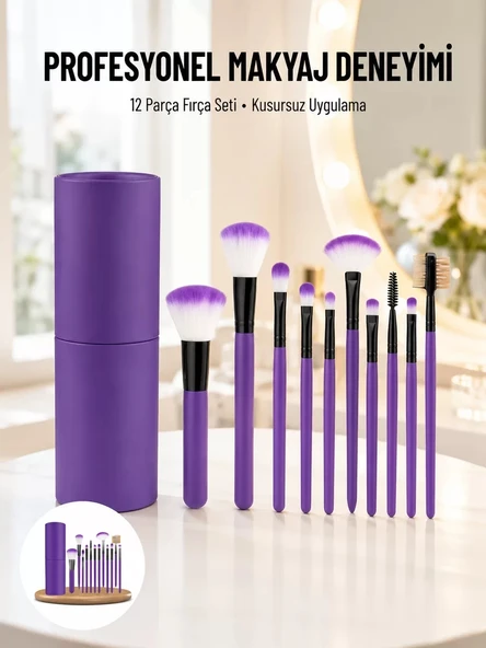 Nevamel® 12 Parça Makyaj Fırçası Yumuşak Kıllı Profesyonel Fırça Seti Yüksek Kaliteli Pürüzsüz ürün görseli 1