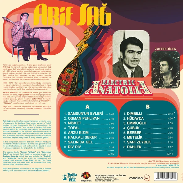 Arif Sağ - Electric Anatolia - Plak - Resim 2