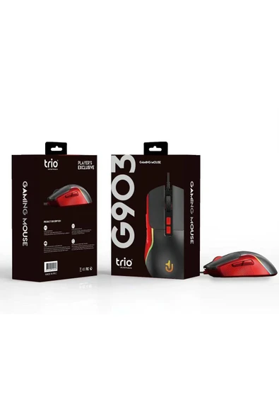 Trio TRİO G903 Gaming Mouse – Yüksek Performanslı, Ergonomik ve Özelleştirilebilir Oyuncu Mouse’u ürün görseli 1