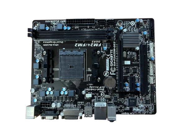GIGABYTE GA-F2A55M-DS2 AMD A55 DDR3 Soket FM2 mATX ANAKART(2 EL YENİLENMİŞ ÜRÜN) ürün görseli 1