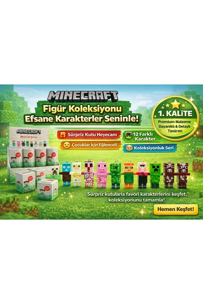kruxon Minecraft Sonny Angel Hippers Minecraft Series Yapışkanlı Mini Figür 1. Kalite ürün görseli 1