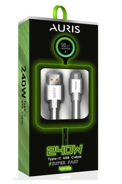Auris Cb61 240watt Süper Fast Saliseli Type-c Şarj Kablosu - Resim 2