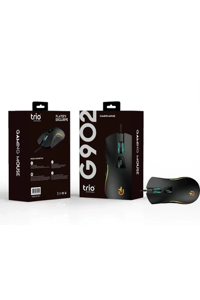 Trio TRİO G902 Gaming Mouse – Ergonomik, Ayarlanabilir DPI, RGB Işıklı Oyuncu Mouse’u ürün görseli 1