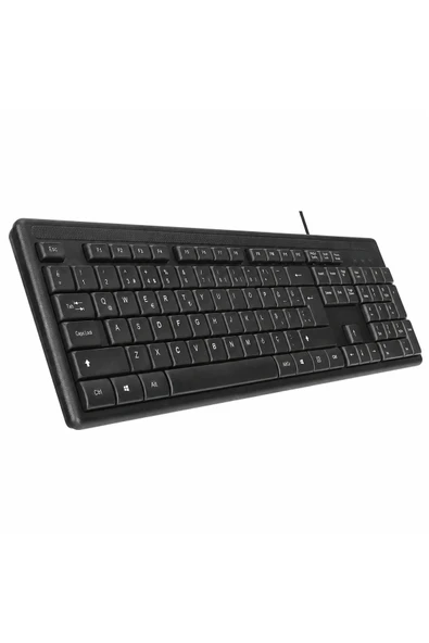 kruxon Kb-1002 Siyah USB Kablolu Klavye Türkçe Q Tuş Formu Ev - Ofis Kullanımı İçin ürün görseli 1