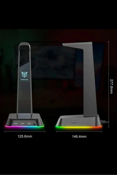 İMEXTECH Bilişim Burada ST-2 Rgb Kulaklık Tutucu & Kulaklık Standı Premium Gamer Yayıncı Ekipman Işıklı ürün görseli 1