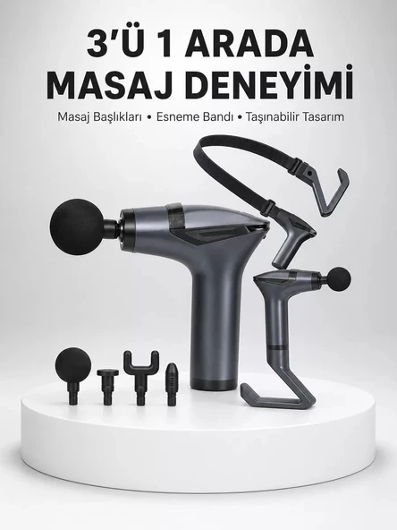 Nevamel® Titreşimli Şarjlı Masaj Aleti 3in1 Fonksiyonel Çok Amaçlı Model Yeni Nesil ürün görseli 1