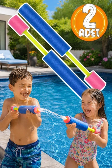 kruxon 2'li Pompalı Sünger Su Tabancası Water Gun | Havuz ve Plaj Oyuncağı ürün görseli 1