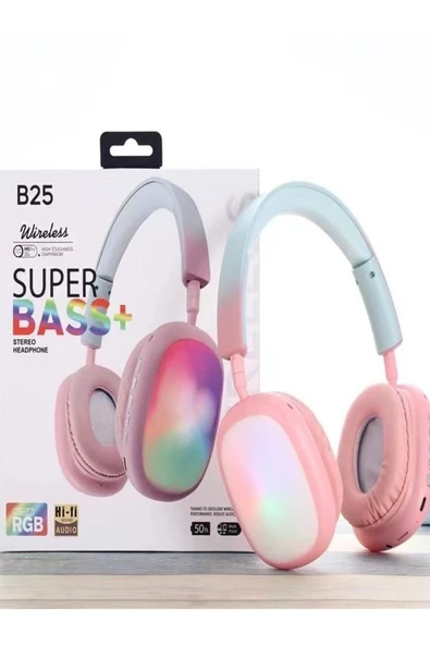 kruxon B25 Wireless Super Bass+ RGB Bluetooth Kulaklık | 50 Saat Batarya | Hi-Fi Stereo ürün görseli 1