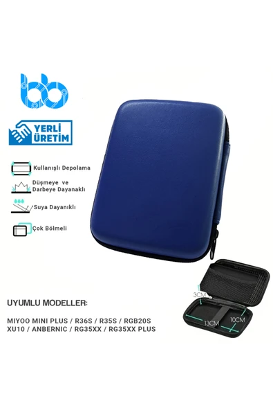 İMEXTECH Miyoo R35s/r36s El Tipi Oyun Konsolu Dayanıklı Kaymaz, Su Geçirmez Kumaş Gri Koruma Çantası ürün görseli 1