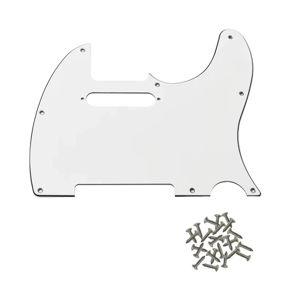 Telecaster Uyumlu Elektro Gitar Pickguard 8 Delikli Düz Beyaz ürün görseli 1