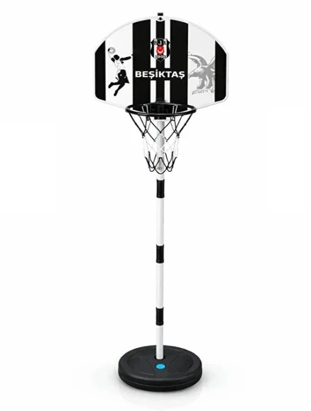 Beşiktaş Ayaklı Basketbol Pota Seti 138 cm Ayarlanabilir Orjinal Lisanslı ürün görseli 1