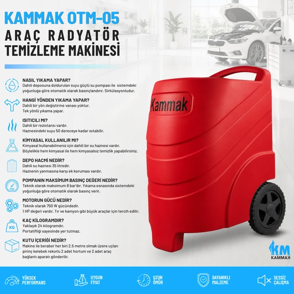 Kammak Otm-05 Oto Radyatör Temizleme Makinesi ürün görseli 1
