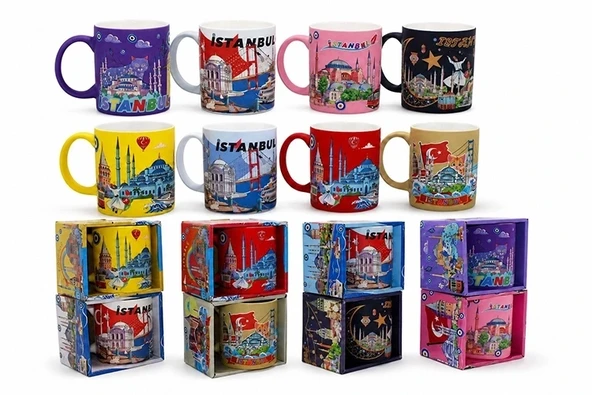 İstanbul Temalı Porselen Kupa Bardak Alk5829 ürün görseli 1