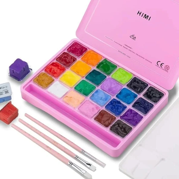 Himi Jelly Cup Gouache Set 24 Colours Guache +3 Brushe ürün görseli 1