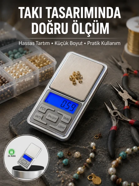 Işıklı Lcd Ekranlı Hassas Tartı Terazisi Yeni Nesil ürün görseli 1