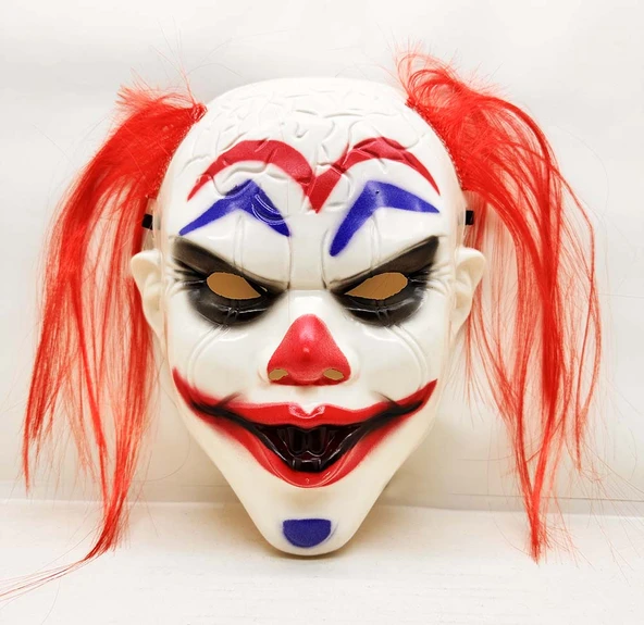 Kızıl Saçlı Joker Palyaço Maskesi - Resim 2