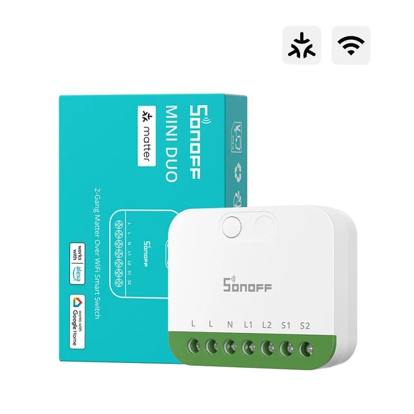 SONOFF Mini-2GS Duo Matter 2 Kanallı Akıllı Röle ürün görseli 1