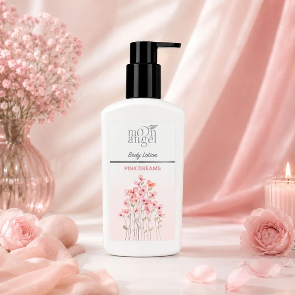Moon Angel Kuru Ciltler Için Vücut Losyonu Pink Dreams Parfümlü Nemlendirici Vücut Kremi 250 ml ürün görseli 1